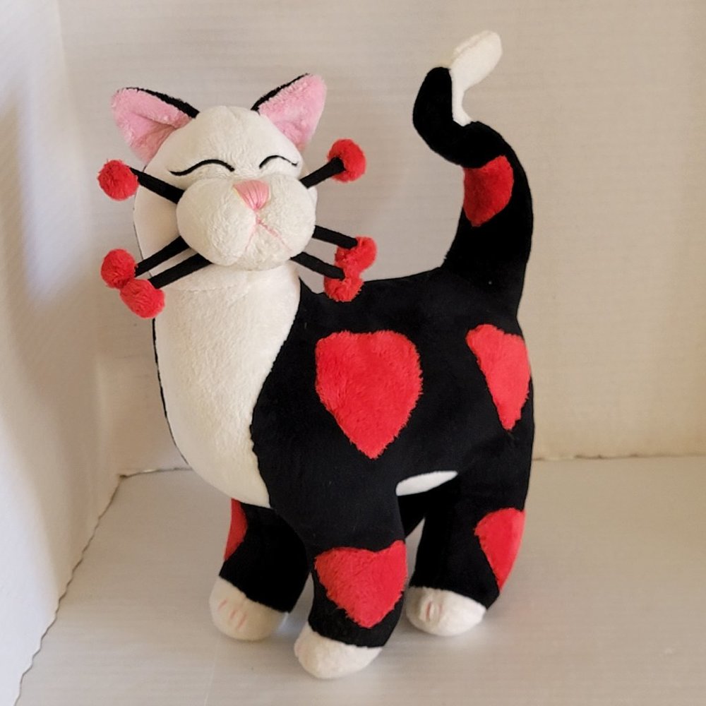 2001 Whimsiclay Art Plush by Amy Lacombe Red Heart Love Feline Cat Kitty 14"